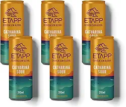 Cerveja ETAPP Catharina Sour Frutas Vermelhas, 310ml, Sem Álcool, Artesanal, Leve Acidez, Refrescante, Low-Carb, Ideal para Pós-Treino e Dias Quentes (6 Latas)
