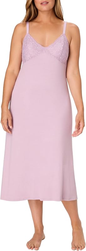 Bali Women's Nightgown, Breathe Lace-Trim Nightgowns for Women with Adjustable Straps, Breathable Sleepwear Gown