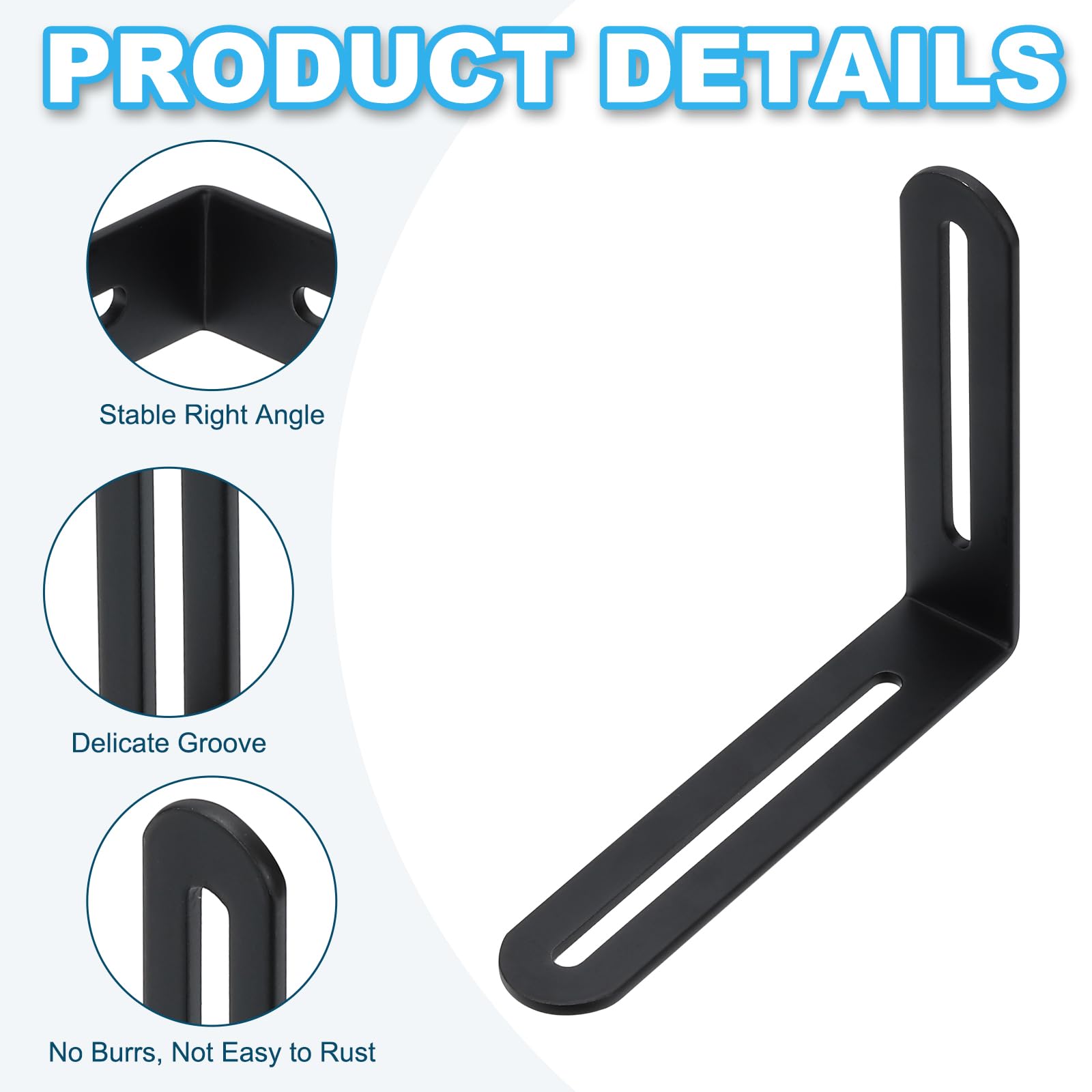 PATIKIL 4 18/25" Adjustable L-Shape Corner Brace with Slot - Image 3