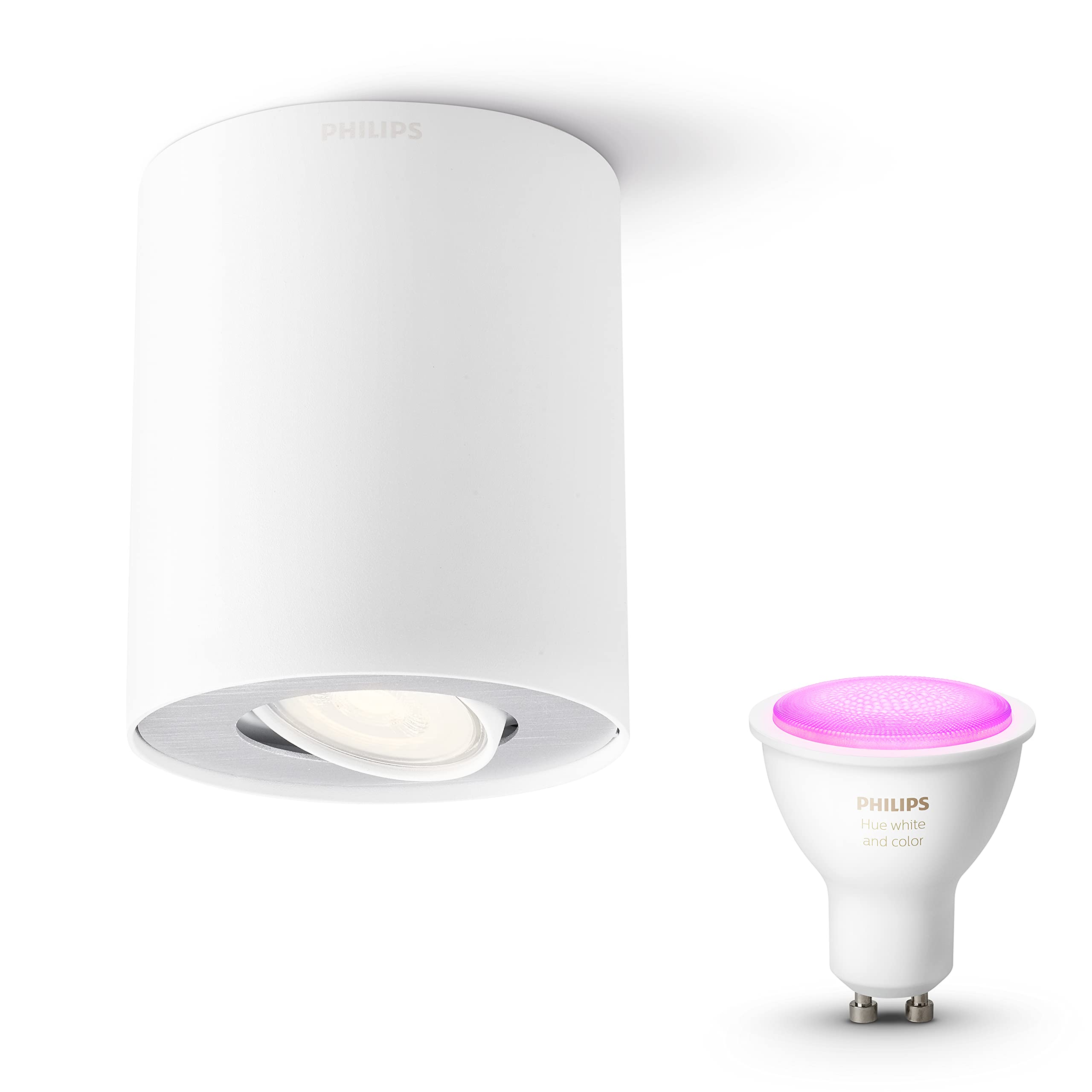 Philips Hue Pillar Aufbaustrahler (Weiß) - Weißes und Farbiges Licht - Deckenstrahler 1 Flammig - GU10 - Hue White and Color Ambiance