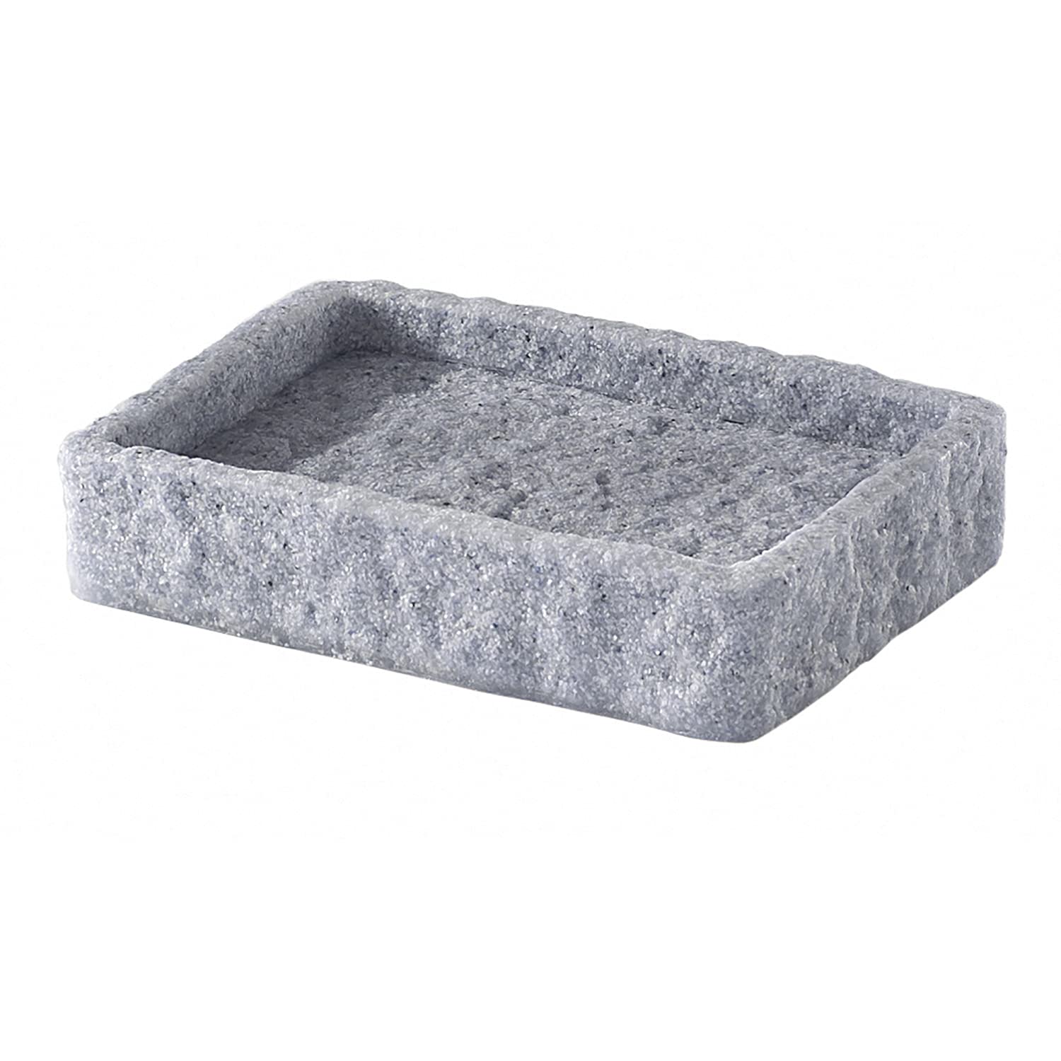 Gedy G-Canton Grey, Measures and Weight: 2,4X12,2X8,6 CM & 0,3 kg, Solid soap Holder Made of Resin and Sand