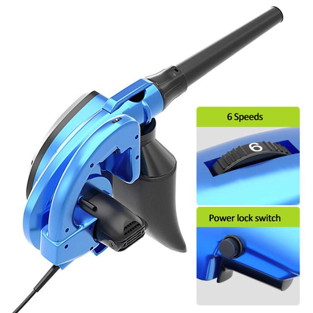 Práctico soplador y Aspirador eléctrico 2 en 1, soplador de Hojas con Cable, 3000 W y 3300 W, para la Limpieza del Coche del jardín del hogar (Varios Accesorios)