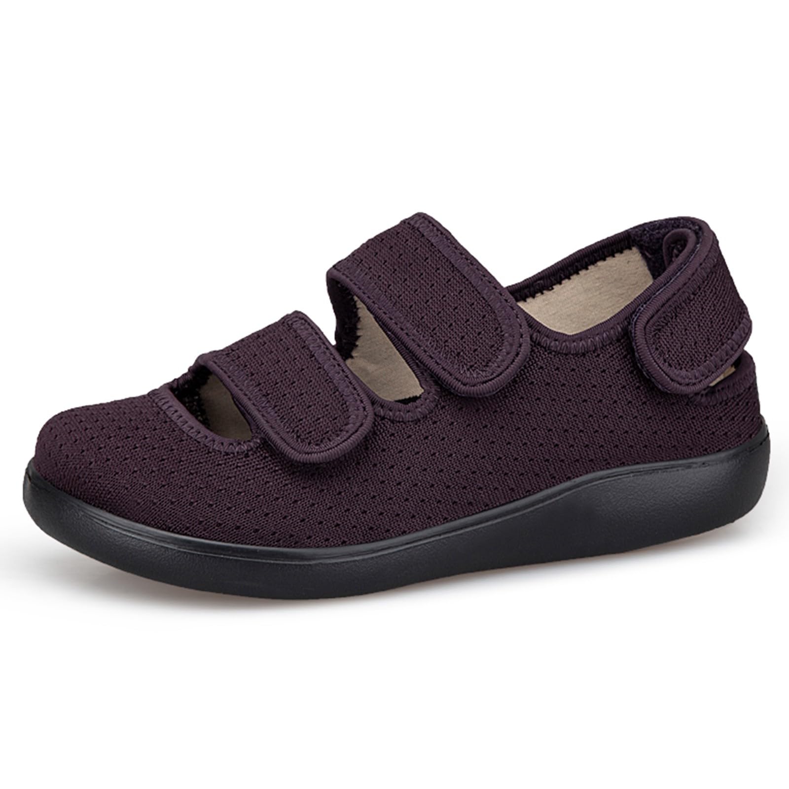 Hsyooes Hausschuhe Damen Klettverschlus Diabetiker Sandalen Herren | Verstellbare,Orthopädische,Extra Weit,Geschlossene,Senioren,Atmungsaktive,Rutschfest,für Geschwollene Füße