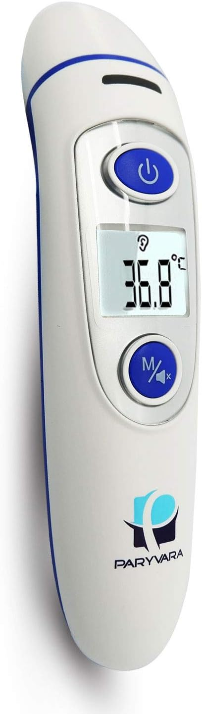 Paryvara Digital Forehead And Ear Thermometer. Medical Thermometer Is Suitable For Baby, Infant, Toddler and Adults. Get Instant Readings. FDA Approved and CE Pass. (Blue)