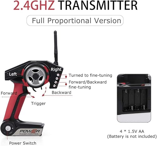Miniatura 5 de GoolRC WLtoys A959-B - Auto a control remoto a escala 1:18, 4WD 70 KM/H, autos de carreras de alta velocidad, 2.4 GHz todoterreno RC Buggy para