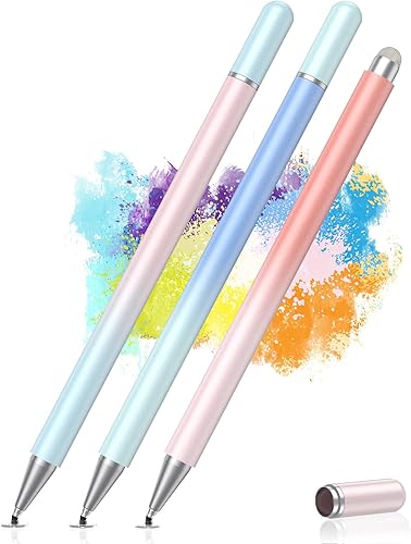 Miniatura 1 de Lápiz óptico para pantallas táctiles (3 unidades), lápiz capacitivo 2 en 1 de alta precisión para iPad compatible con iPadiPhonetabletAndroidiOS y
