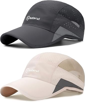 Baseball Cap for Men Women, 2 Pcs Breathable Mesh Running Hat Quick Dry Light Reflective Outdoor Sport Golf Tennis Hat