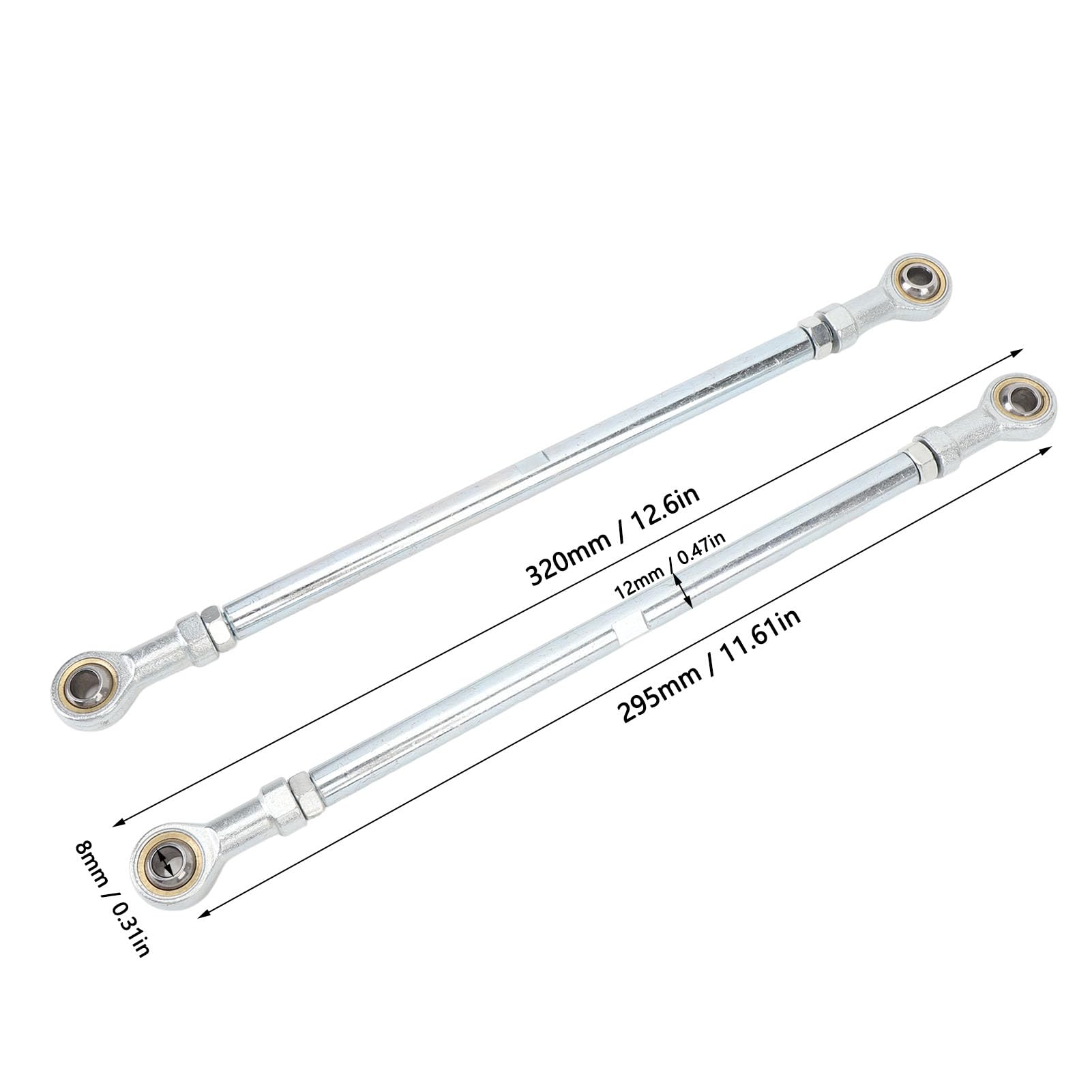 Kit Tirante Sterzo, per Go Kart Drift Trike ATV Quad Mini Bike, Foro Centrale 295 Mm, Diametro Foro 8 Mm, Lega di Acciaio Ad Alta Resistenza e Lunga Durata