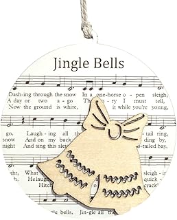 3.5" Laser Engraved Jingle Bells Sheet Music Christmas Ornament - Musical Holiday Decor for a Memorable Festive Season