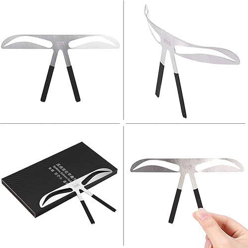 Miniatura 7 de Plantilla de cejas, 4 Tipos de Plantilla de Cejas Permanente Ceja Wooler Medida de la Ceja Balance Extensión Regla Forma de la Ceja Stensil