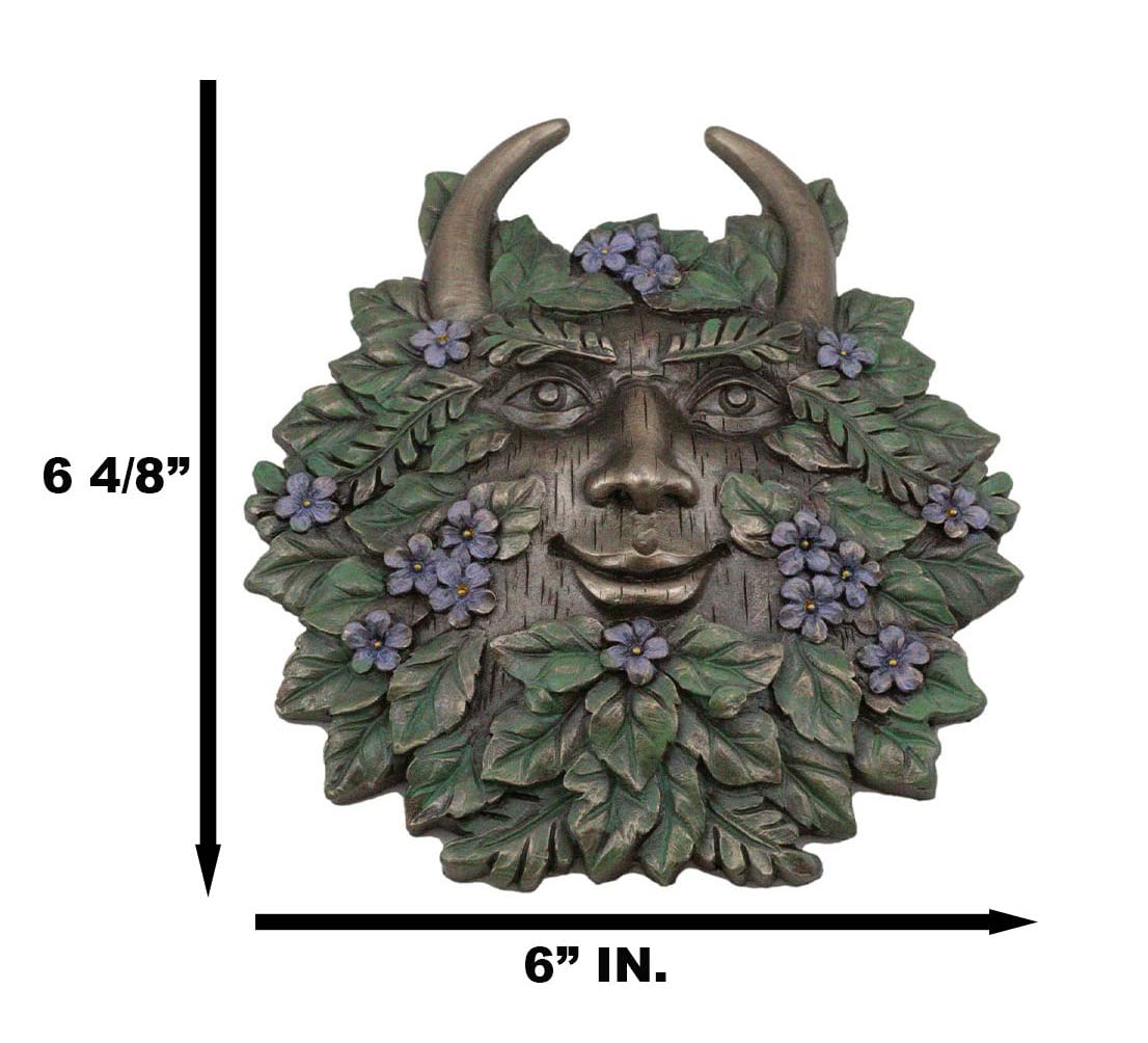 Ebros Celtic Greenman Wall Plaque - Summer Berry Design, 9" High Resin Sculpture, Wiccan Decor
