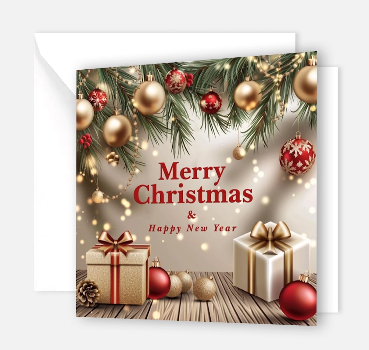 Lot de 30 cartes de Noël élégantes de qualité supérieure - 14,8 x 14,8 cm - Avec enveloppe - Cartes pliantes pour entreprises - Cartes de vœux pour Noël