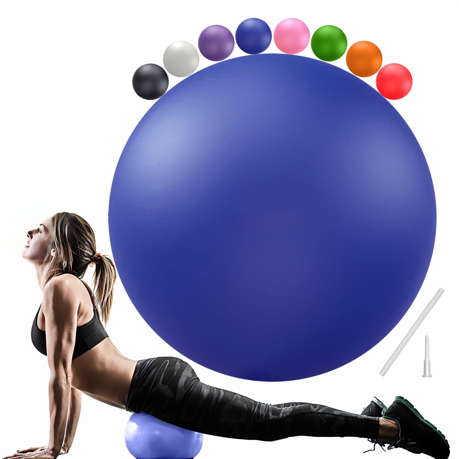 Soft Pilates Ball 9 Inch, Ideal Small Exercise Ball Between Knee Squeeze for Physical Therapy Yoga Core Medicine Abs Pt Bouncy, Mini Rubber Fitball