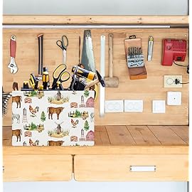 HKEC Rectangle Storage Basket with Handles,Collapsible Storage Bin,Books Box,Gift Basket(Farm)