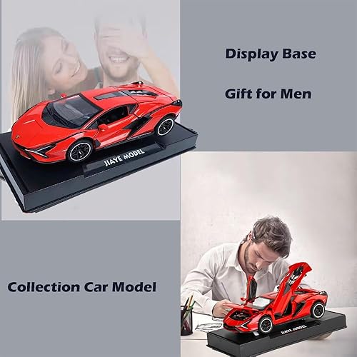 Miniatura 6 de IYEAM Lambo Sian FKP3 - Auto de juguete fundido a presión con luces y sonido, auto de juguete para niños de 3, 4, 5, 6 años + años (rojo)
