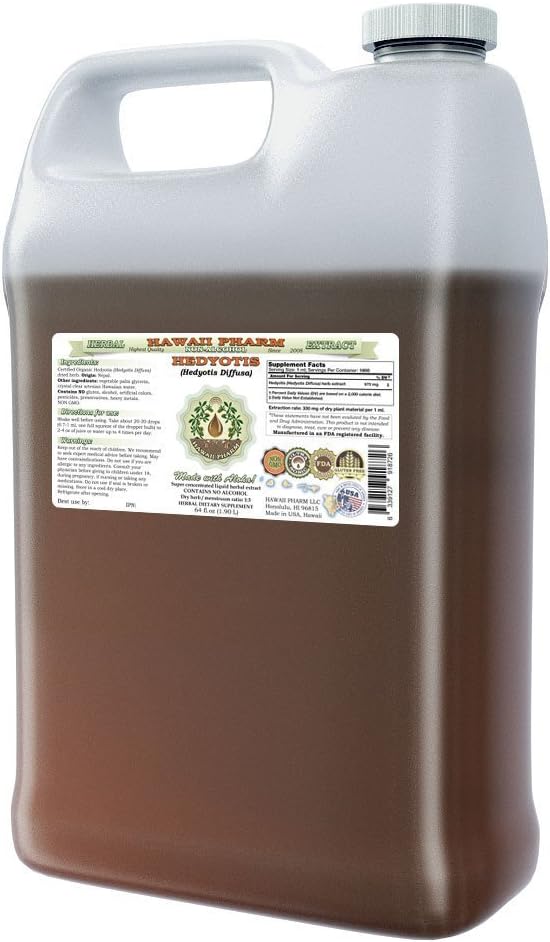 Hawaii Pharm Hedyotis Alcohol-Free Liquid Extract, Hedyotis (Hedyotis Diffusa) Herb Glycerite Natural Herbal Supplement 2x4 oz