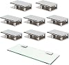 8 Pcs Adjustable Glass Shelf Brackets Heavy Duty Glass Clamps Wall-Mounted Glass Shelf Holder Polished Chrome for 38 Inch…