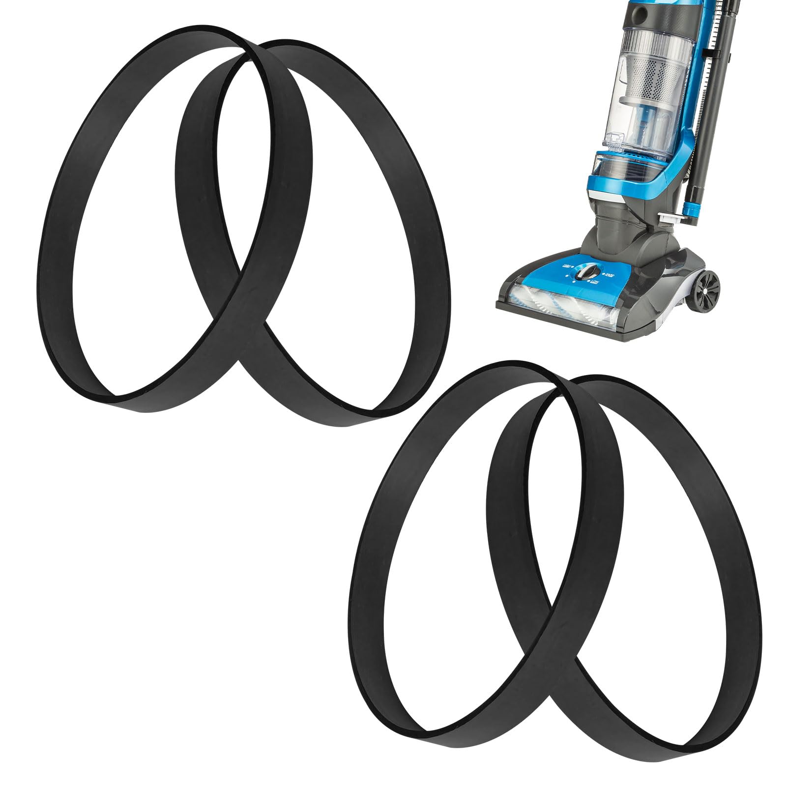 Rubber Drive Belt Bands，4 Pcs Black for Vax Belt Replacement，for Vax Replacement Belts，Suitable Hoover Vacuum Cleaners, Compatible with Bissell Powerforce Helix,Vacuum Cleaner Belts of Proheat 2x