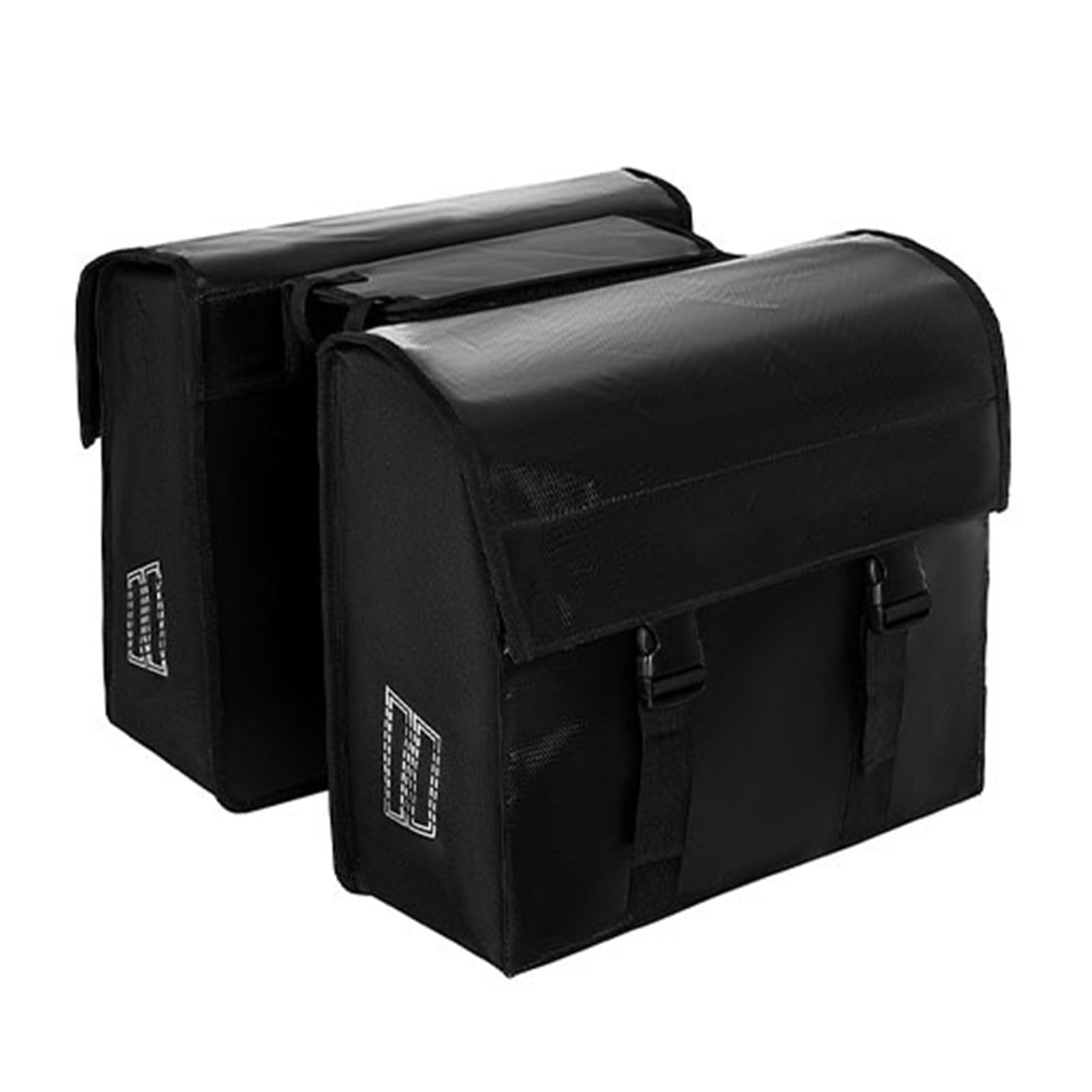 Fahrradtaschen für Gepäckträger 2 ER Set 45L Fahrradtasche Doppeltasche Wasserdicht Gepäckträgertaschen mit Reflektoren, Doppelpacktasche Fahrrad Tasche für Mountainbike Rennrad (Schwarz)