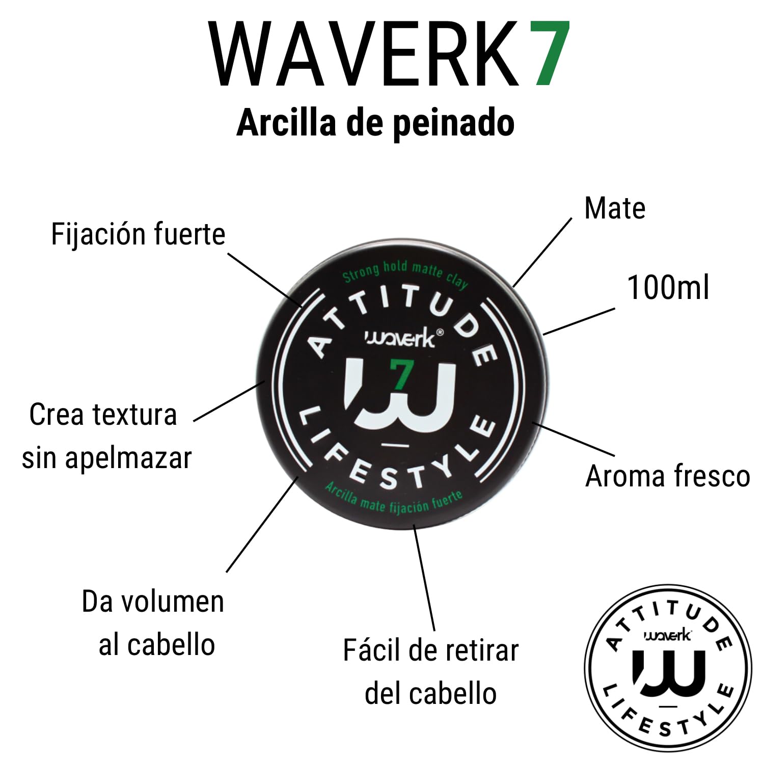 Cera Capelli Uomo Opaca - Cera Argilla per Capelli Uomo Fissaggio Forte 100 ml - Cera Texturizzante Opaca - Dona Volume ai Capelli Senza Appesantirli - Prodotto Professionale Realizzato in Spagna.