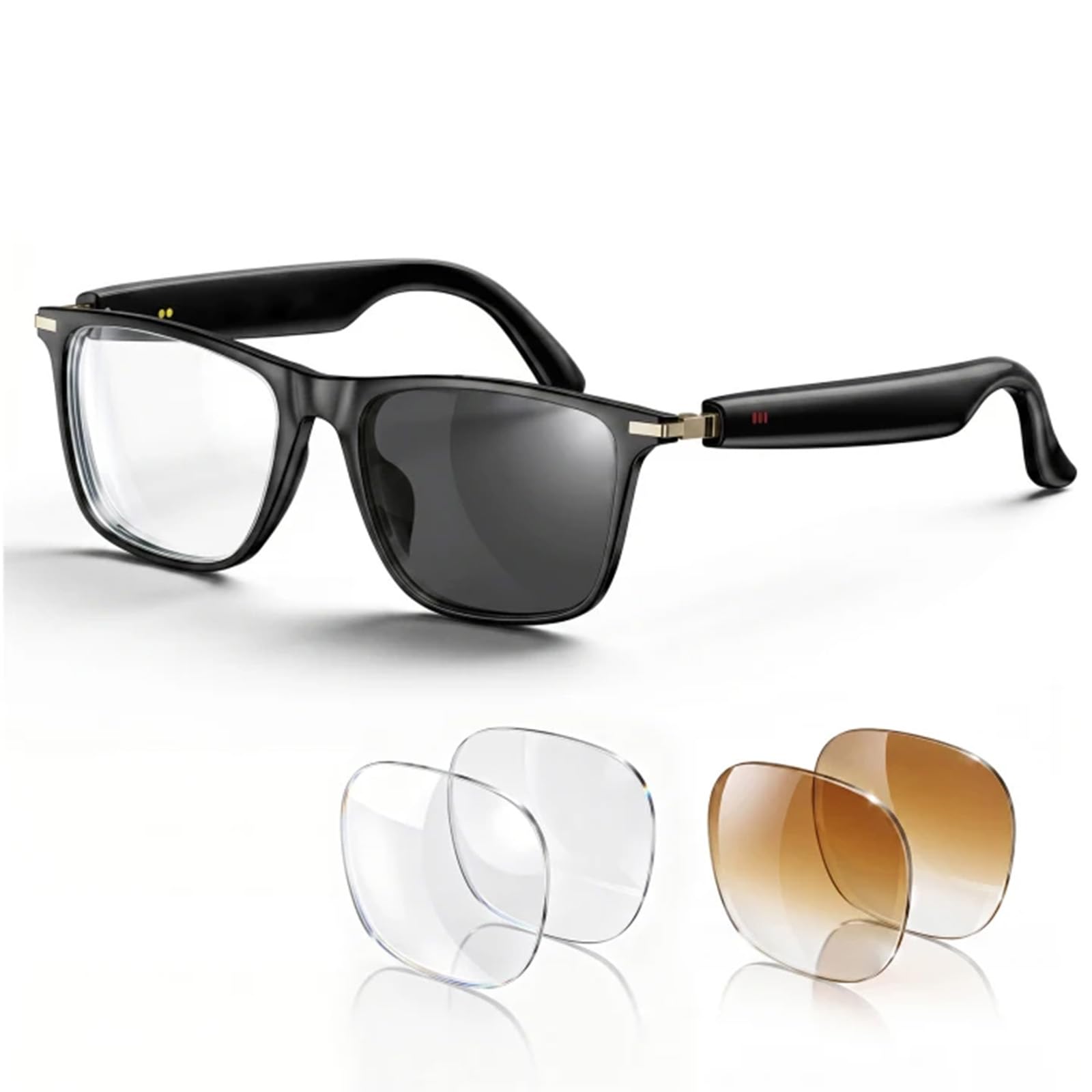 Photo 1 of BooaBei 2026 AI Smart Glasses for Men & Women,AI Real-Time Translation Smart Glasses,Music Playback & Hands-Free Calls,Bluetooth Glasses with Photochromic Lenses+Blue Light Lenses+Brown Lenses