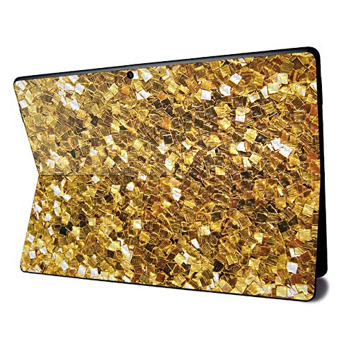 Image of MightySkins Carbon Fiber Skin for Microsoft Surface Pro X - Gold Chips | Textured Carbon Fiber Finish | Easy to Apply, Remove, and Change Styles | Made in The USA