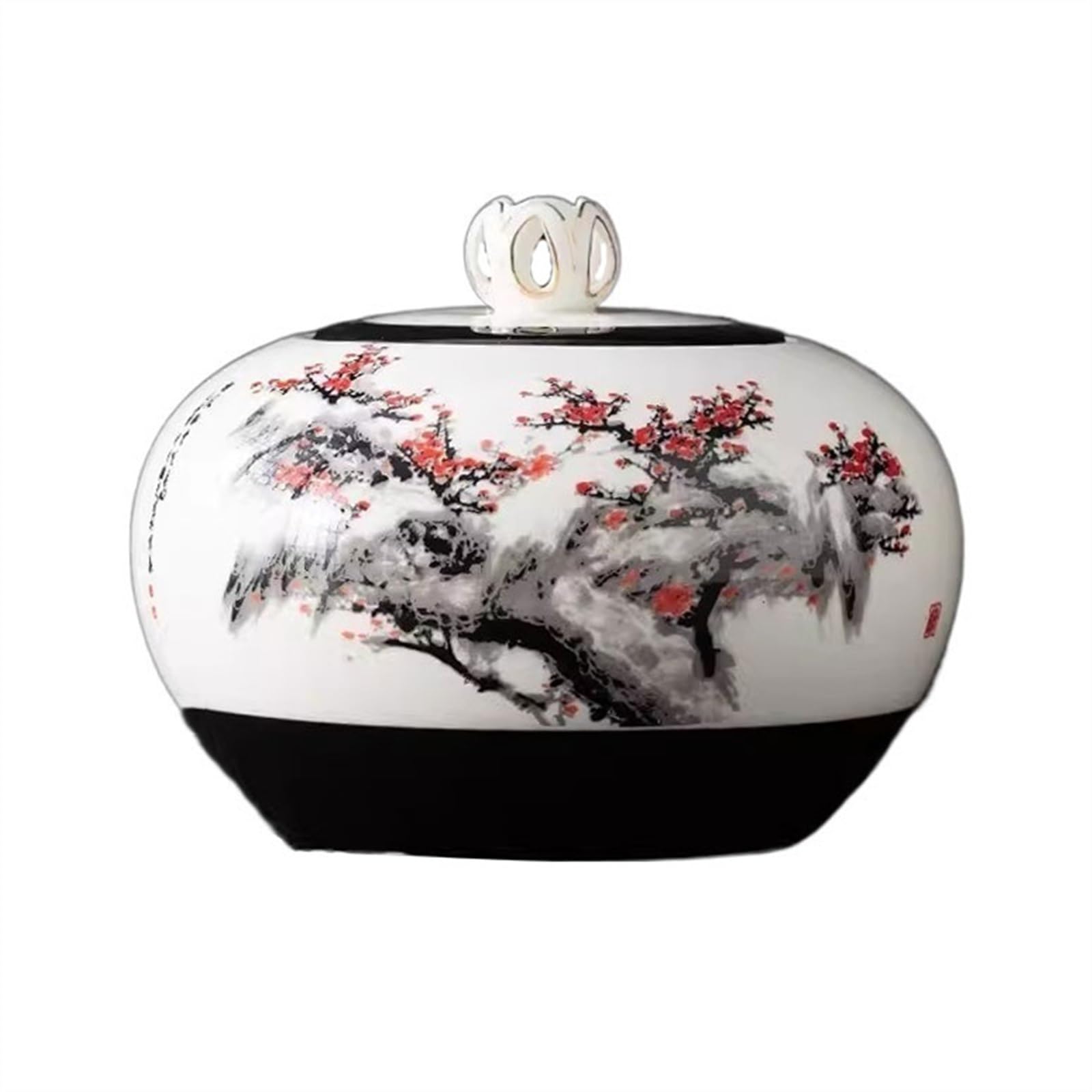 Hand-painted Ceramic Tea Canister Large Sealed Storage Jar Practical