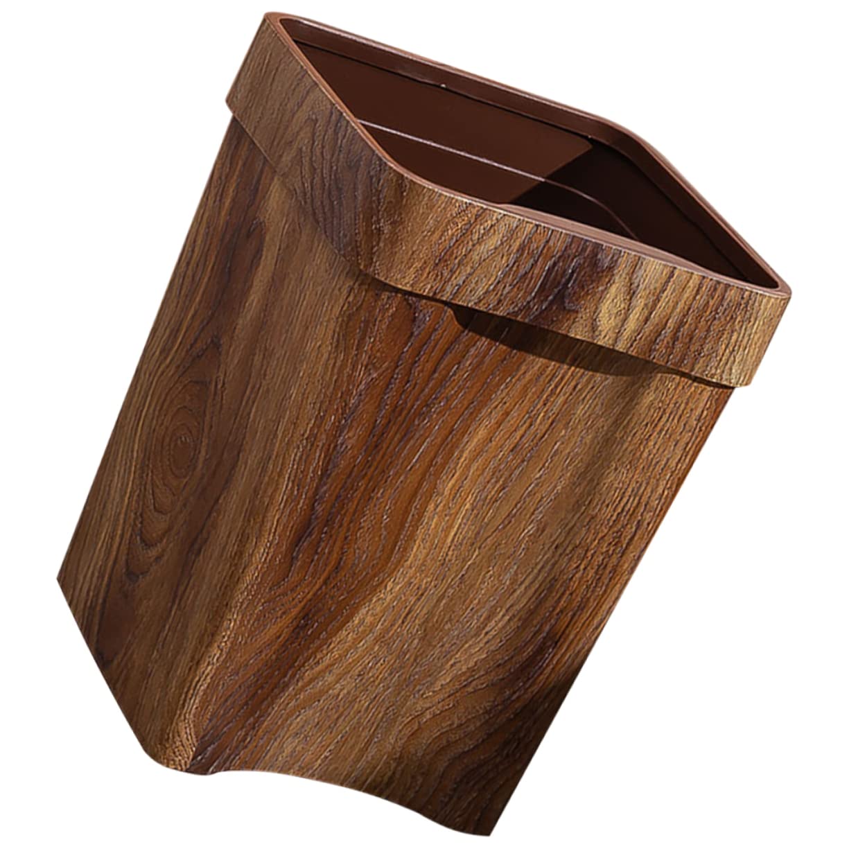 BESTOYARD Large Capacity Waste Can Small Wastebasket Bamboo