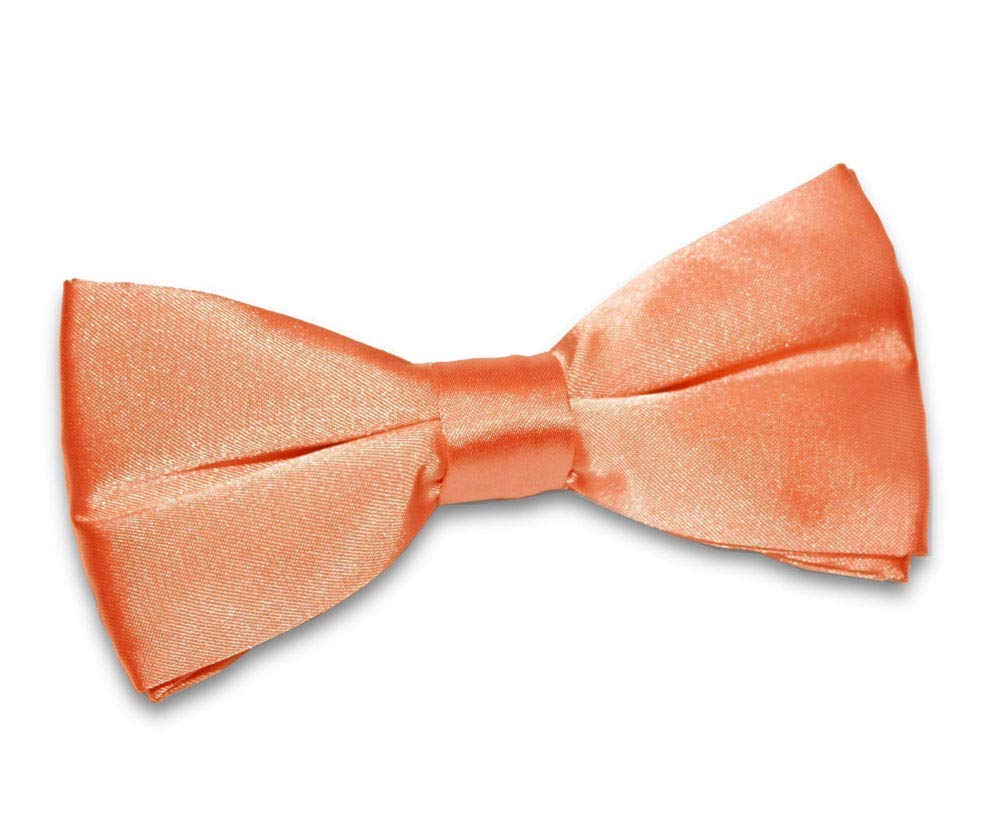 happykids Classic Pre-Tied Bow Tie Formal Solid Tuxedo for Infants/Toddlers/Kids (Coral Plain, Medium) - Image 2 thumbnail