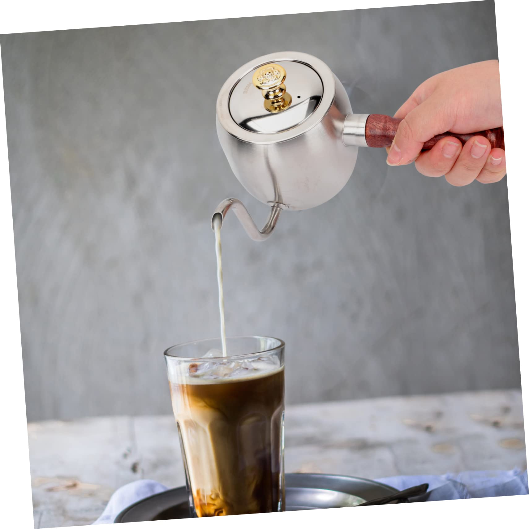 Dzbanek do kawy z drewnianym uchwytem Ekspres do kawy Espresso Japoński czajnik do herbaty Turecki dzbanek do kawy Kwitnący ekspres do herbaty Metalowy dzbanek do kawy Dzbanek do herbaty Czajnik do