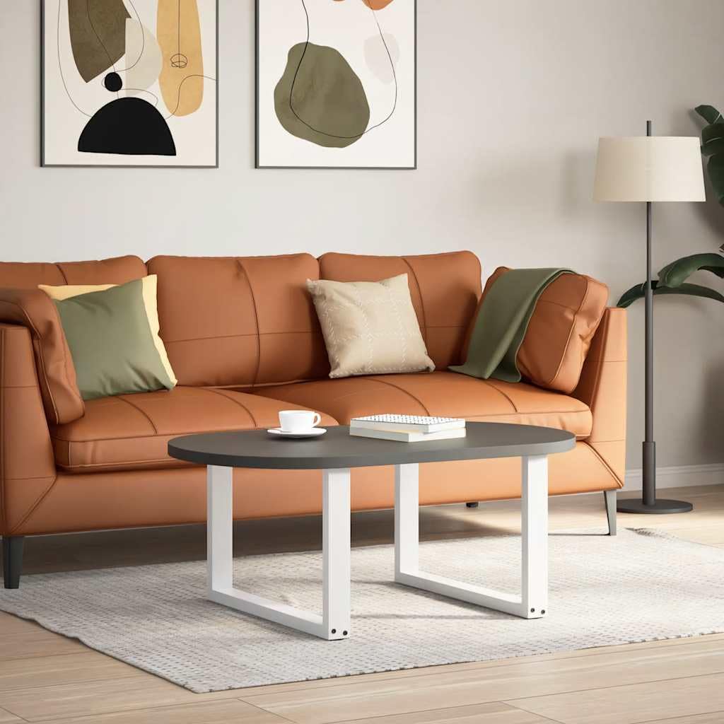 Gambe per tavolino 2 pezzi a forma di U in acciaio bianco 60 x 42-43 cm