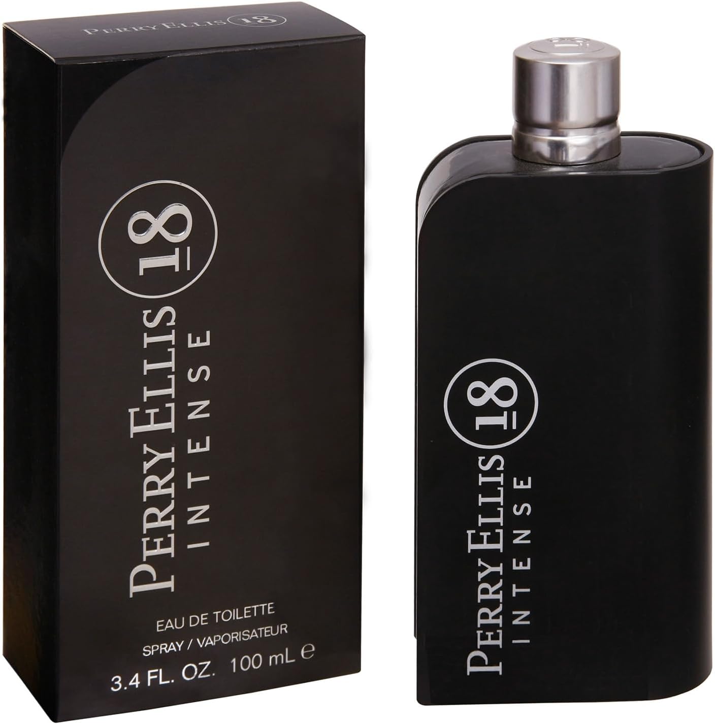 Perry Ellis 18 Intense for Men Eau De Toilette Spray, 3.4 Fl Oz | Long Lasting Cologne for Men, With Notes of Bergamot, Rosemary, and Musk, EDT, Fragrances for Him