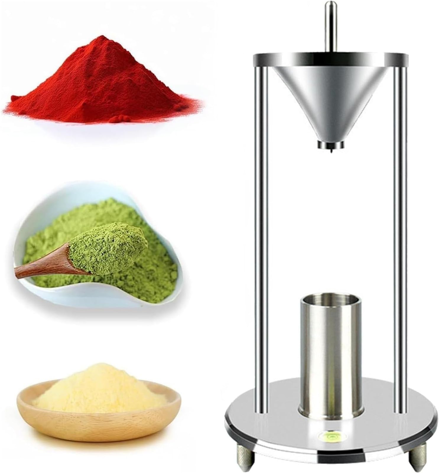 Tester di densità sfusa, volumetro con apertura da 12,7 mm, densimetro impilabile naturale, in acciaio inossidabile per polveri chimiche, misurazione e attrezzature da laboratorio