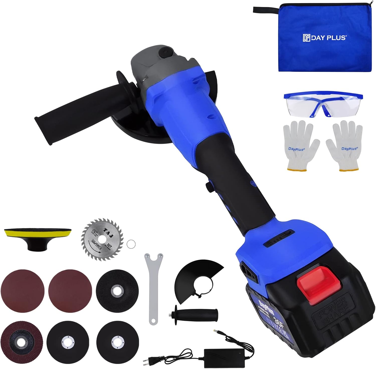 21V Cordless Grinder Kit, 10000RPM Brushless Motor Cordless Angle