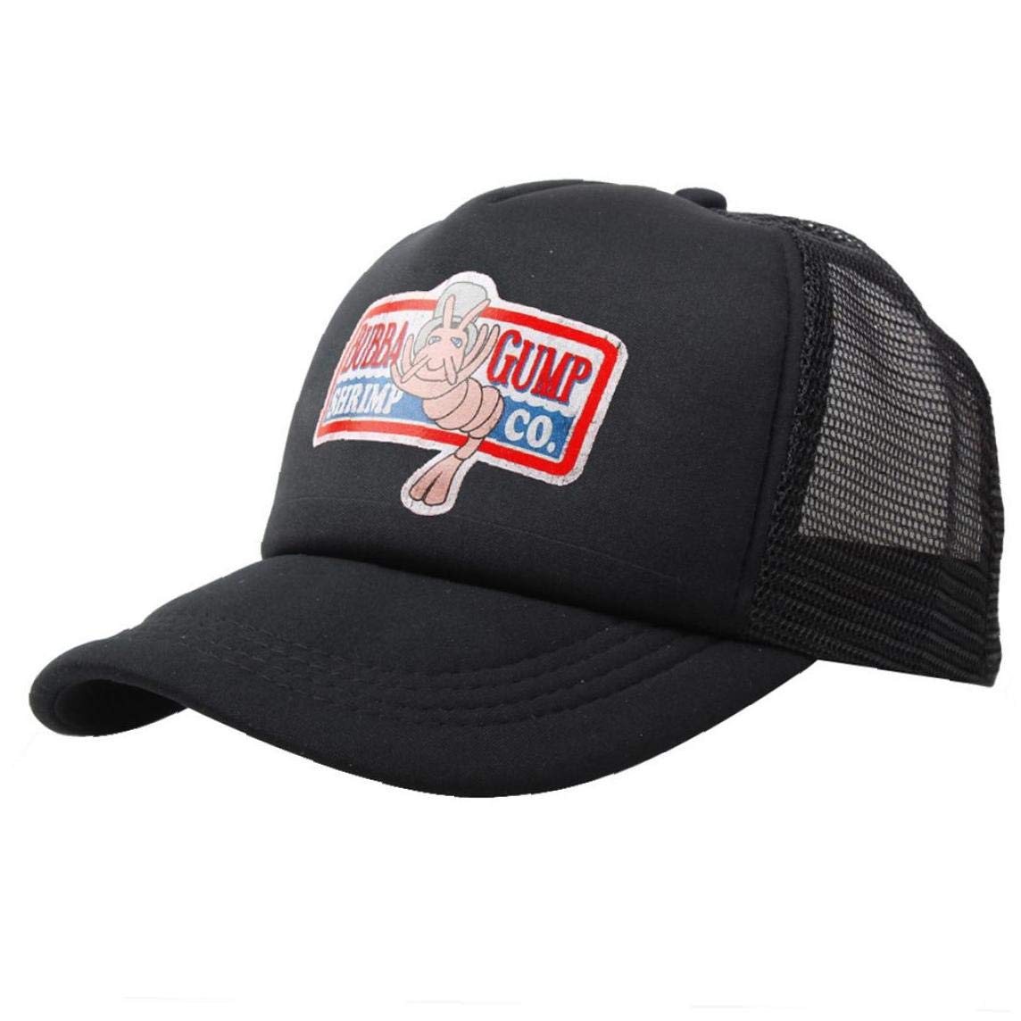 Bontand Unisex Black 2 Forrest Gump Cap Hat 1994 Bubba Gump Cosplay Caps Gump Running Sport Outdoor Net Trucker Mesh Baseball Snapback Caps Hat