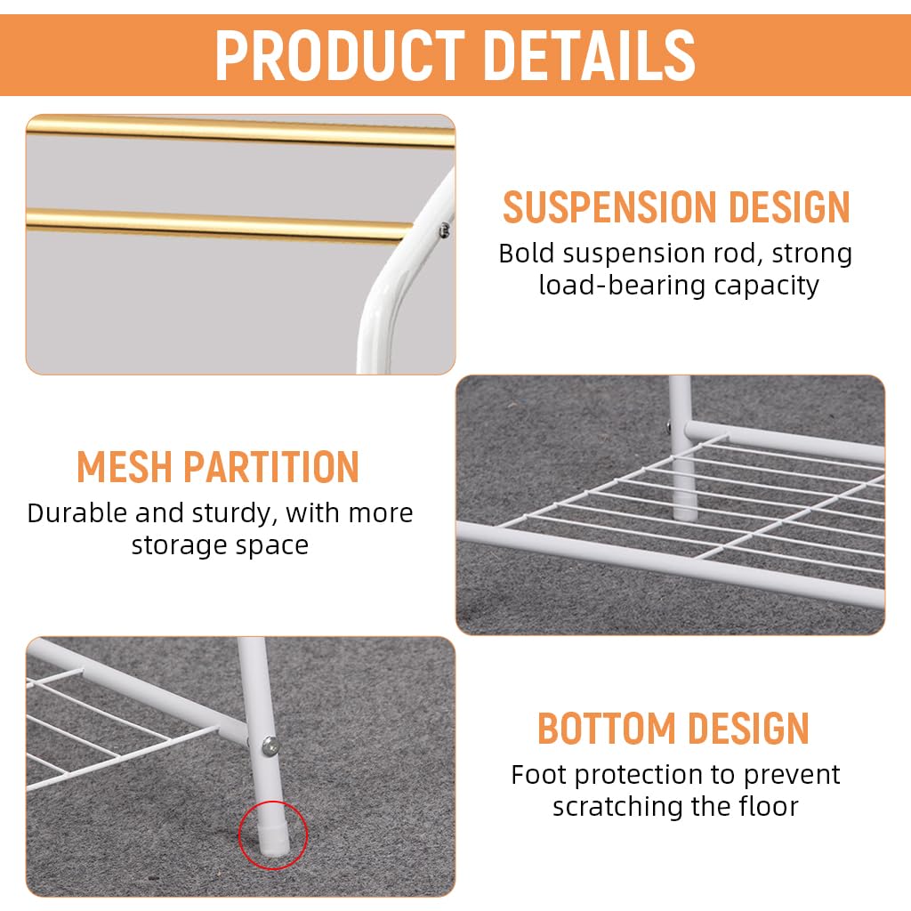 HASTHIP Towel Rack Standing, 75.2x31.2x73cm, Bathroom Drying Stand 1