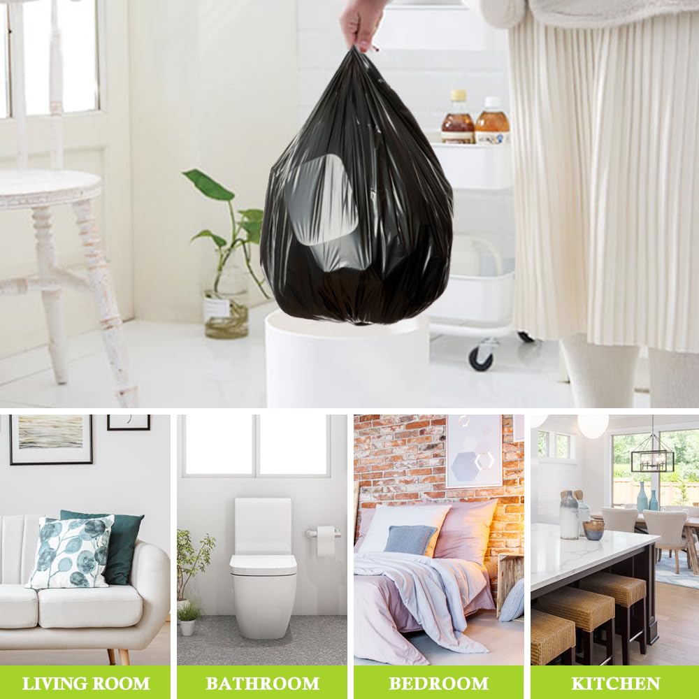 Bolsas de basura resistentes de 8 galones, 120 unidades, se adaptan a cestas de basura de cocina de 30 litros, bolsas de basura medianas para el hogar, oficina, cocina, baño, dormitorio,