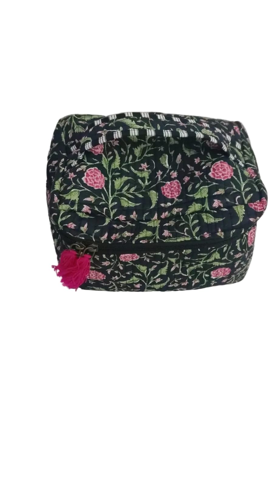 Cotton Quilted Makeup Bag Handcrafted Makeup Organizer Bag for Women Girl Travel Vanity Case for Storage Eco-Friendly for Daily Uses Cosmetic Case for Gifting-image-20