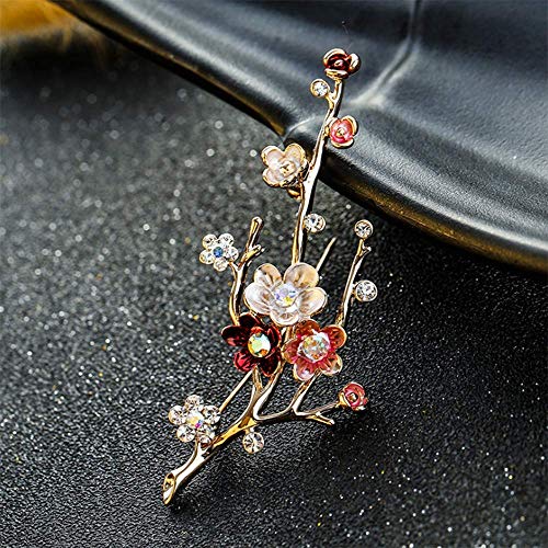 Image of Crystal Pearl Flower Brooches Pins Fashion Beautiful Created Rhinestone Floral Brooch Good Idea for Party Dance Wedding Banquet for Elegant Women Girl