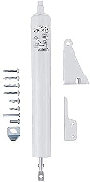 Wright Products Pneumatic Storm Door Closer Adjustable, Smooth-Closing with Hold-Open Washer Transitional, White