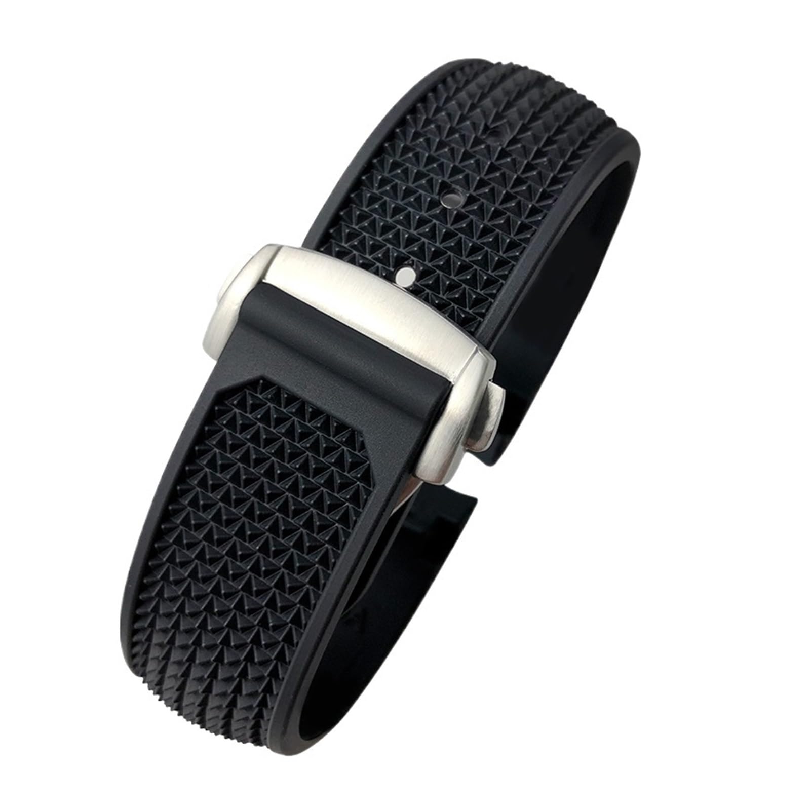Bracelet de Montre en Caoutchouc et Silicone 20 mm, 21 mm, 18 mm, 19 mm, Compatible avec Les Montres Omega Speedmaster, avec Boucle déployante en Acier(Black Black Black,20mm)