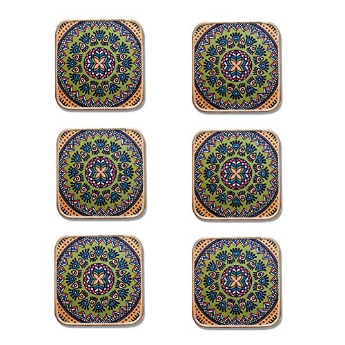 Morning View Colorful Boho Plant Pot Mat Set of 6 Absorbent Non Slip