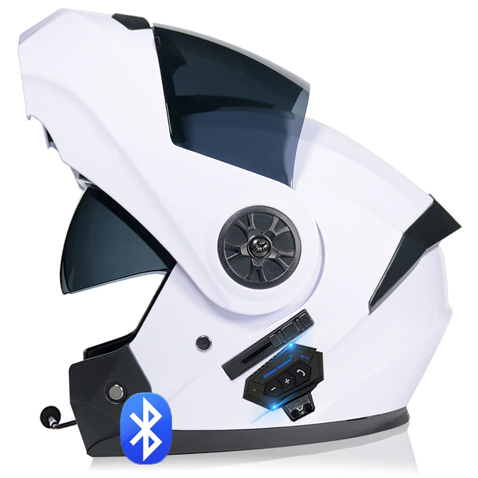 Buy Bluetooth Integrated Helmet Modular Flip Up Motorcycle Helmet Motorbike C Modular Full Face