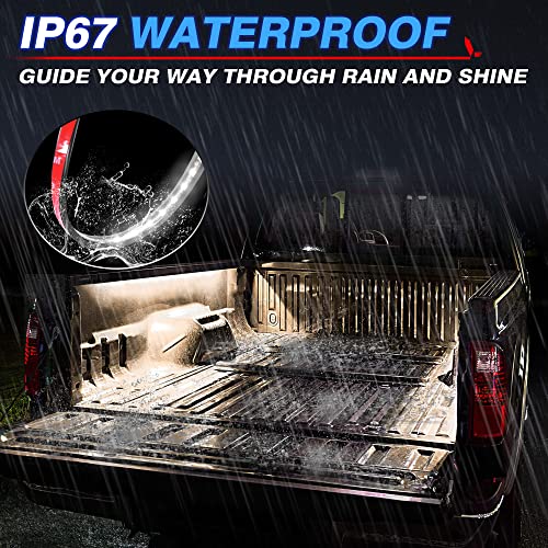 Mictuning 2Pcs 60 Inch White Led Cargo Truck Bed Light Strip Lamp Waterproof Lighting Kit With On-Off Switch Fuse 2-Way Splitter Cable Compatible With Pickup Rv Suv And More #TOP3