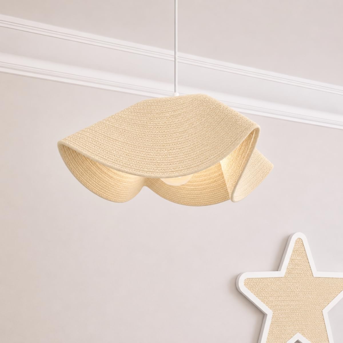 CGC Lighting Indoor Ceiling Lampshade Easy Fit Pendants Childrens Kids Bedroom Playroom Toy Room (Cream Medium)