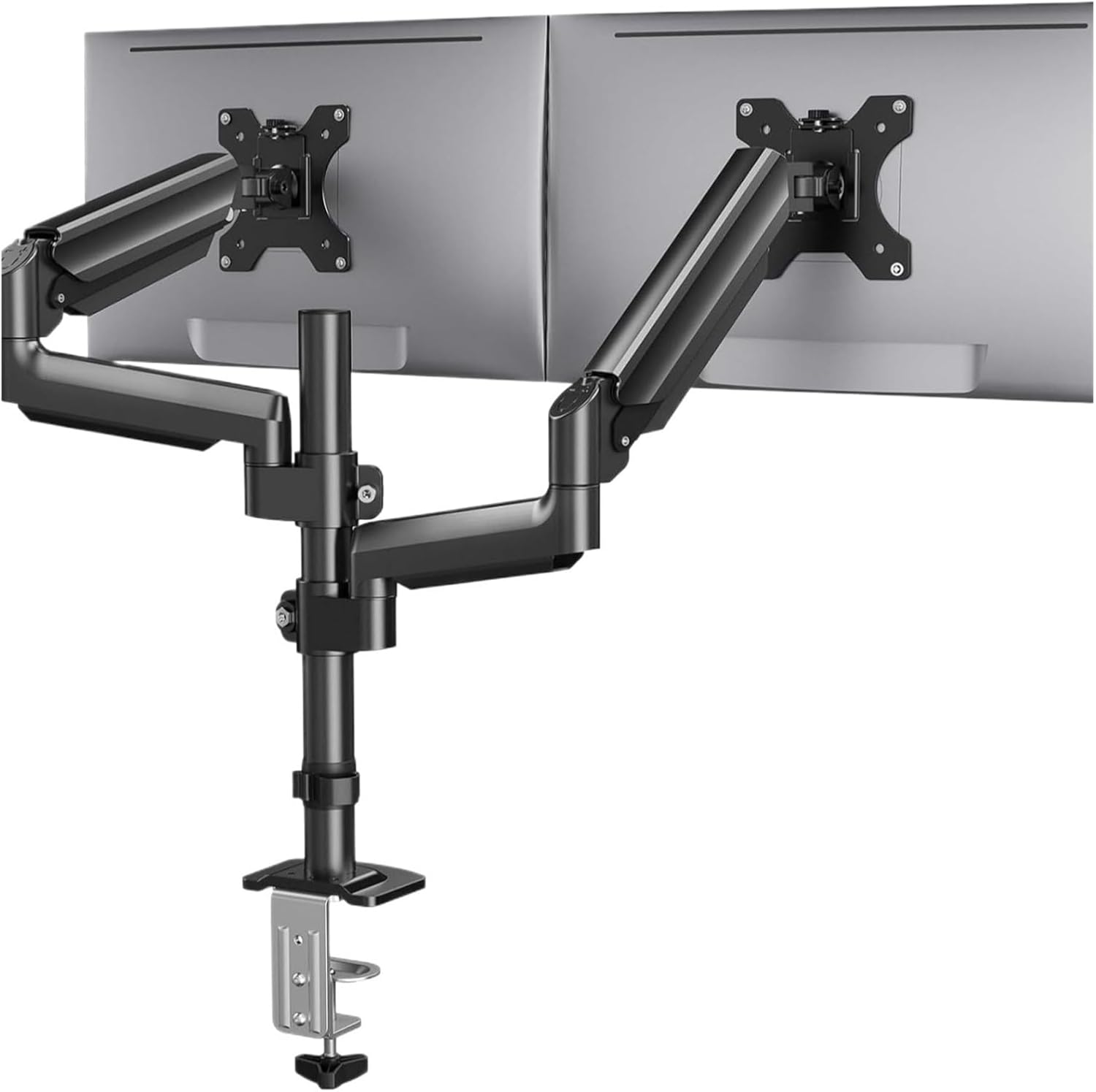Desktop stand dual-arm monitor with gas spring, 17-32 inch