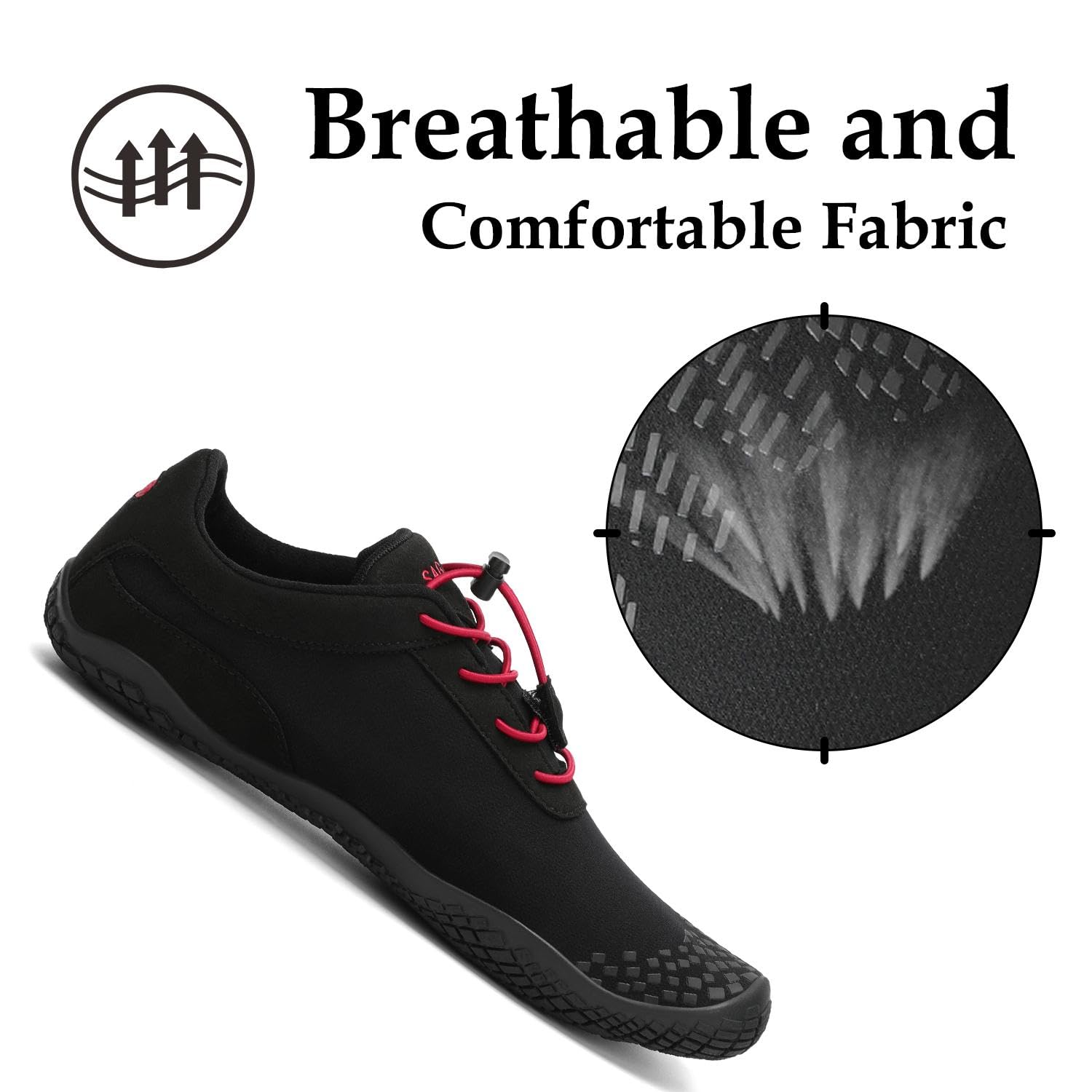 SAGUARO Zapatillas Minimalistas Barefoot Hombre Mujer - Ligeras Antideslizante Respirable - con Caja Tox Ancha y Suela Zero Drop — view 3