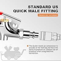 Vista 3 de Boquilla de Aire de Conexión de 2 Vías con Pistola de Soplado, Boquilla de Aire con Punta de Goma y Conexión Rápida Estándar de 1/4 Pulgada