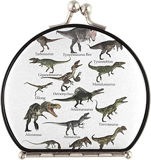 Carnivorous Dinosaurs Set Isolated on White Background Compact Makeup Mirror, Twin-Sided Cosmetic Mirror with 2 x 1x Magnification, Buckle Folding Mini Pocket Portable Hand Mirror