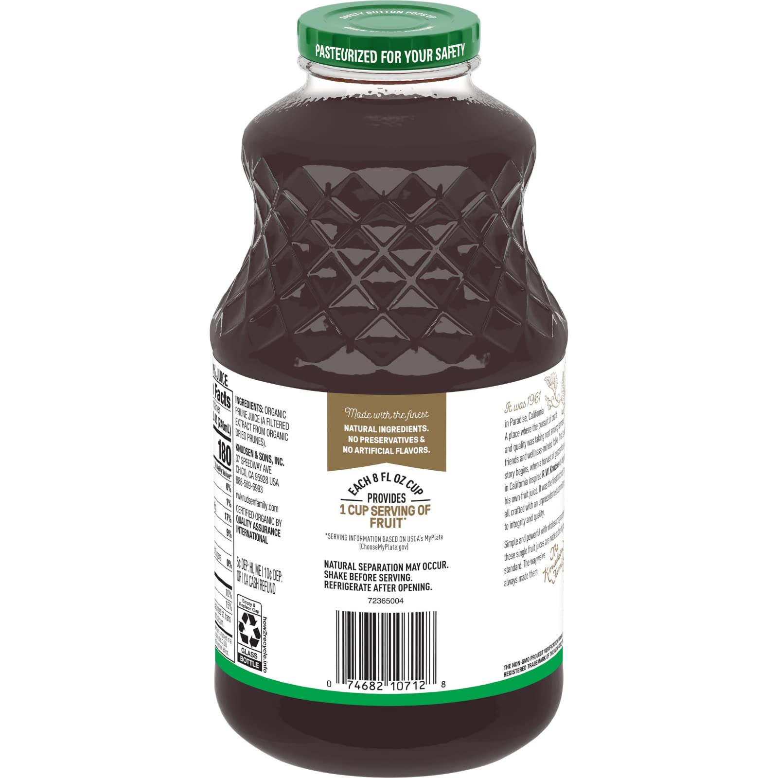 RW KNUDSEN Organic Prune Juice, 32 FZ (Pack of 5)